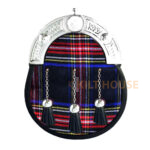 Black Stewart Tartan Full Dress Leather Sporrans