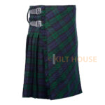 Bias Cut Black Watch Tartan 8-Yard Scottish Kilt with Apron - Image 2