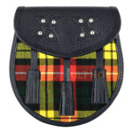 Scottish Sporran Buchanan Hunting Black Leather