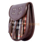 Scottish Sporran Camel Thomson Tartan Brown Leather - Image 4
