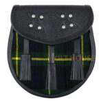 Scottish Sporran Gordon Tartan Black Leather