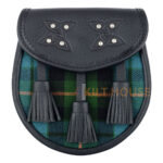 Scottish Sporran Gunn Ancient Tartan Black Leather