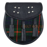 Scottish Sporran Gunn Tartan Black Leather