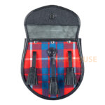 Scottish Sporran Hamilton Red Tartan Black Leather - Image 3