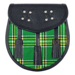 Scottish Sporran Irish Heritage Tartan Black Leather
