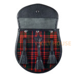 Scottish Sporran MacDonald Tartan Black Leather - Image 3