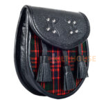 Scottish Sporran MacDonald Tartan Black Leather - Image 4