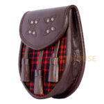 Scottish Sporran MacDonald Tartan Brown Leather - Image 4