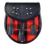 Scottish Sporran McGregor Tartan Black Leather
