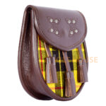 Scottish Sporran MacLeod of Lewis Tartan Brown Leather - Image 3