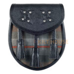 Scottish Sporran Mackenzie Weathered Black Leather