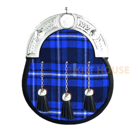 Ramsey Blue Tartan Full Dress Leather Sporrans