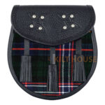 Scottish Sporran Scottish National Tartan Black Leather