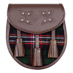 Scottish Sporran Scottish National Tartan Brown Leather
