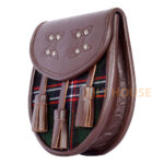 Scottish Sporran Scottish National Tartan Brown Leather - Image 4