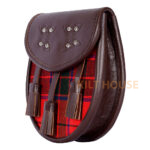 Scottish Sporran Rose Tartan Brown Leather - Image 4