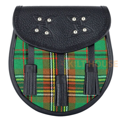 Scottish Sporran Tara Murphy Tartan Black Leather