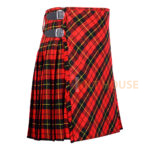 Bias Cut Wallace Tartan 8 Yard Kilt with Apron - Image 2