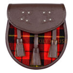 Scottish Sporran Wallace Tartan Brown Leather