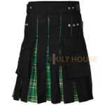 Hybrid Utility Kilt Black Cotton & Irish Heritage - Image 3