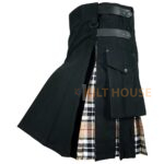 Hybrid Black Cotton Camel Thomson Utility Kilt - Image 2