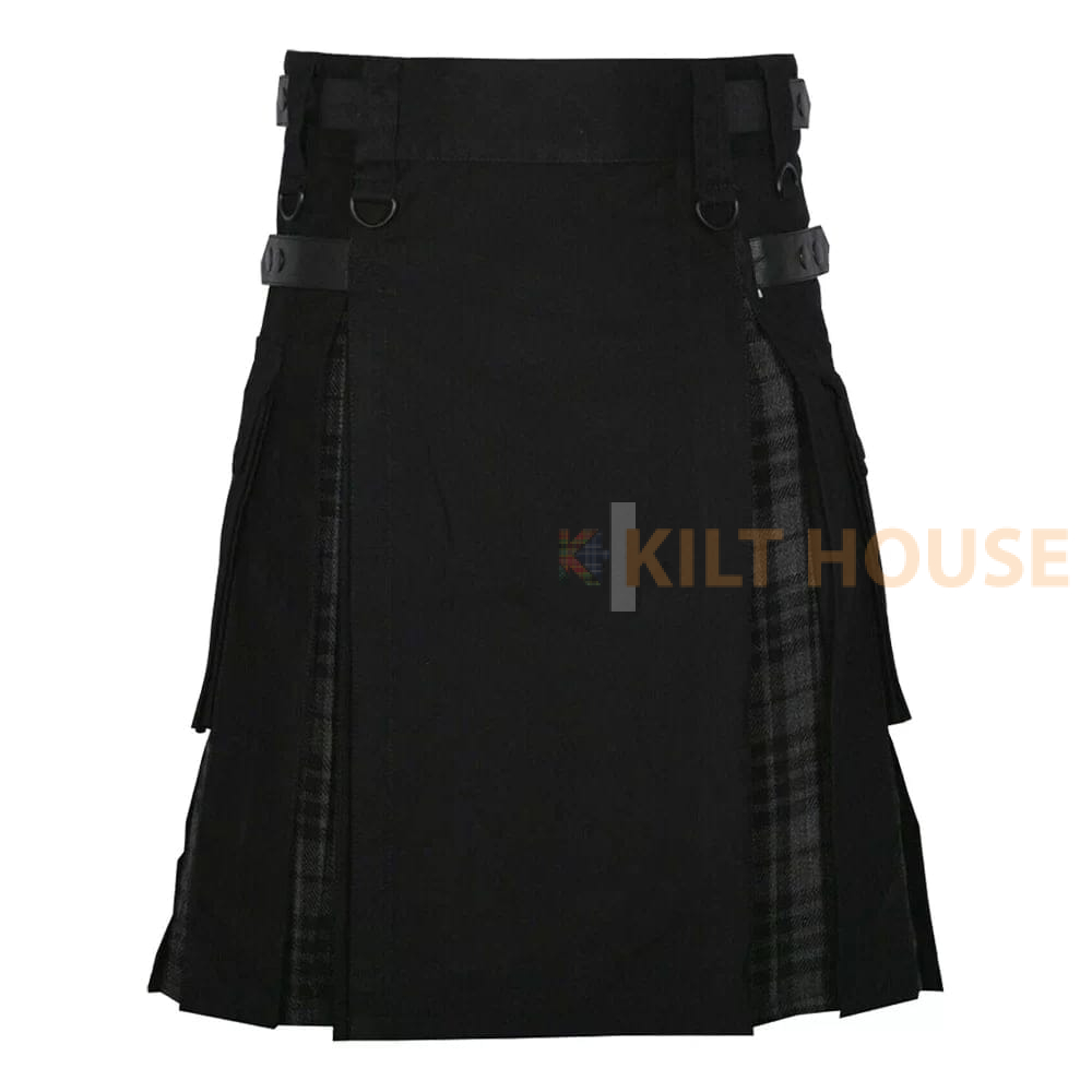 black-cotton-grey-watch-1.jpg Hybrid Black Cotton & Gray Watch Kilt Utility - Image 1
