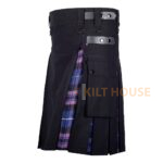 Hybrid Kilt Black Cotton & Pride of Scotland Utility - Image 2