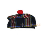 Black Stewart Tartan Tam o' Shatner Tammy Hat Flat Bonnet - Image 3