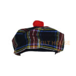 Black Stewart Tartan Tam o' Shatner Tammy Hat Flat Bonnet - Image 4