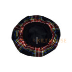 Black Stewart Tartan Tam o' Shatner Tammy Hat Flat Bonnet - Image 5