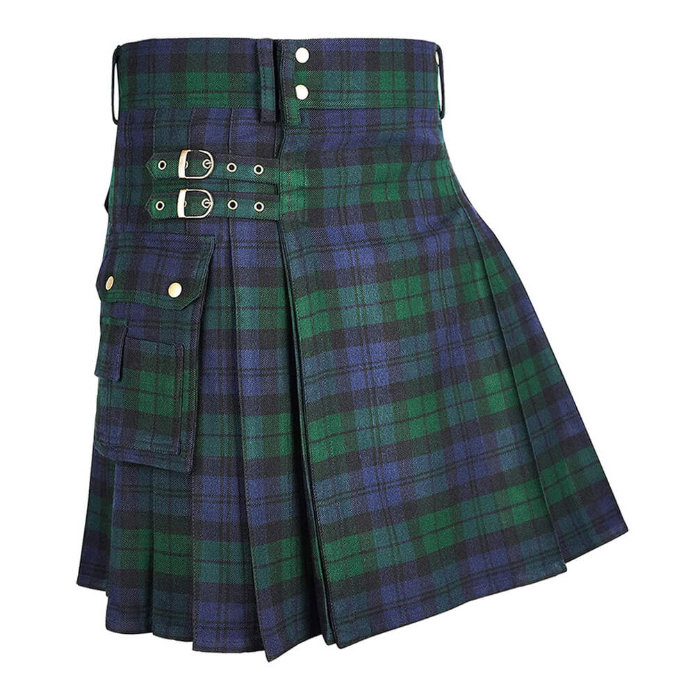 black-watch-utility-kilt-front.jpg Black Watch Tartan Kilt Modern Utility Kilts - Image 1
