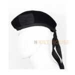 Glengarry Hat Solid Black Tartan Scottish - Image 2