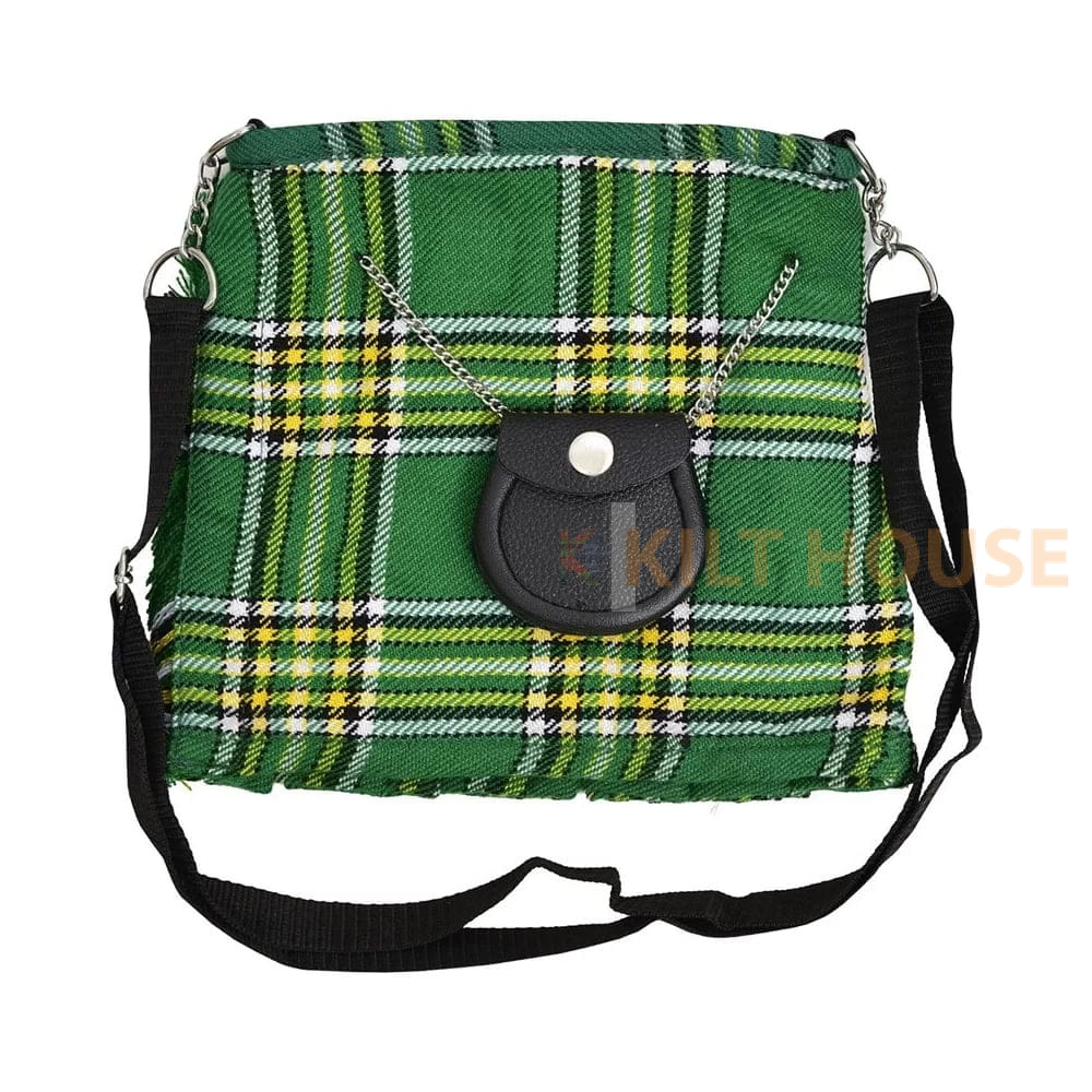 irish-national-tartan-purse-1.jpg Ladies Purse Irish National Tartan Scottish Kilt Shaped - Image 1