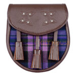 Scottish Sporran Pride of Scotland Tartan Brown Leather