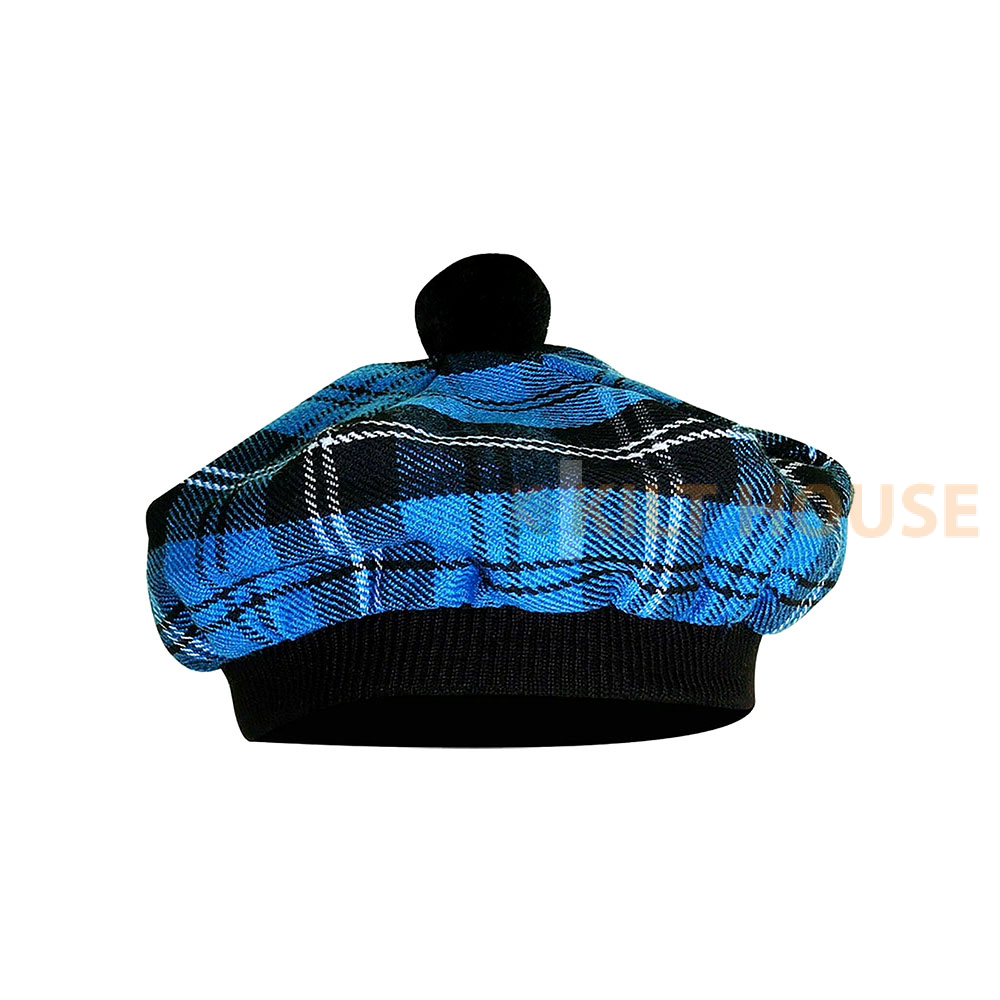 ramsey-blue-hunting-tam-hat-3-1.jpg Ramsey Blue Hunting Tartan Tam o' Shatner Tammy Flat Bonnet - Image 1