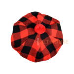 Red Black Rob Roy Tartan Tam o' Shatner Tammy Hat Flat Bonnet - Image 2