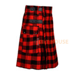 Red, Black Rob Roy Tartan Kilt Modern Utility Kilts - Image 2
