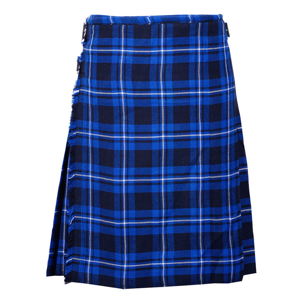 remsey-blue-traditional-kilt-front-1.jpg Ramsey Blue Tartan 8 Yard Kilt for Men Traditional Scottish Kilt - Image 1