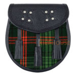 Scottish Sporran Ross Hunting Modern Tartan Black Leather