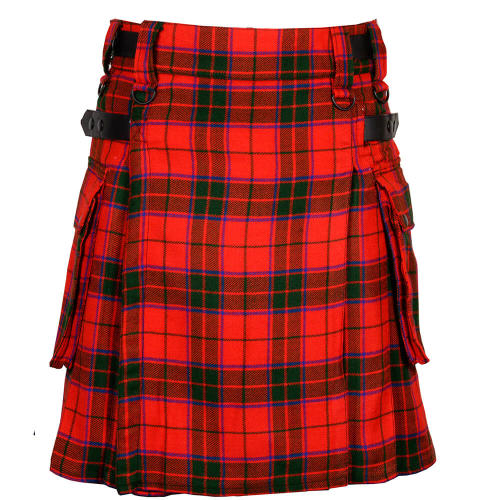 scottish-rose-tartan-utility-kilt-front-1.jpg Scottish Rose Tartan Kilt Modern Utility Kilts - Image 1