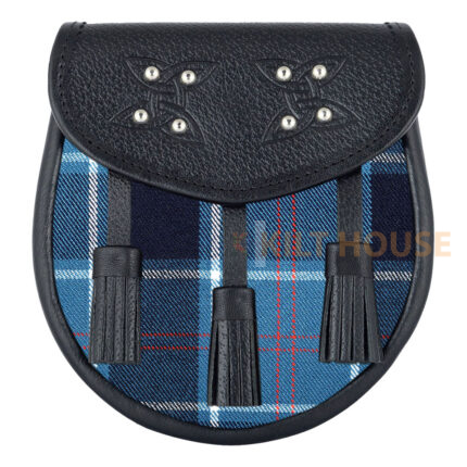 Scottish Sporran US Navy Tartan Black Leather