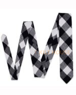 White Black Rob Roy Tartan NeckTie - Image 2