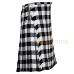White Black Rob Roy Tartan 8 Yard Kilt for Men - Image 2